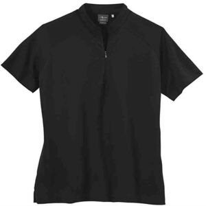 Page & Tuttle Dot Texture Jersey Short Sleeve Polo Shirt Womens Black Small